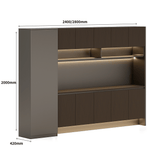 Pari-A Executive Office Walnut Wooden Filing Cabinet Bookcase